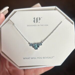 Elegant Silver Necklace with Blue Gemstones